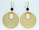 Orecchini in argento dorato traforato 925%° con onici cod. 3168